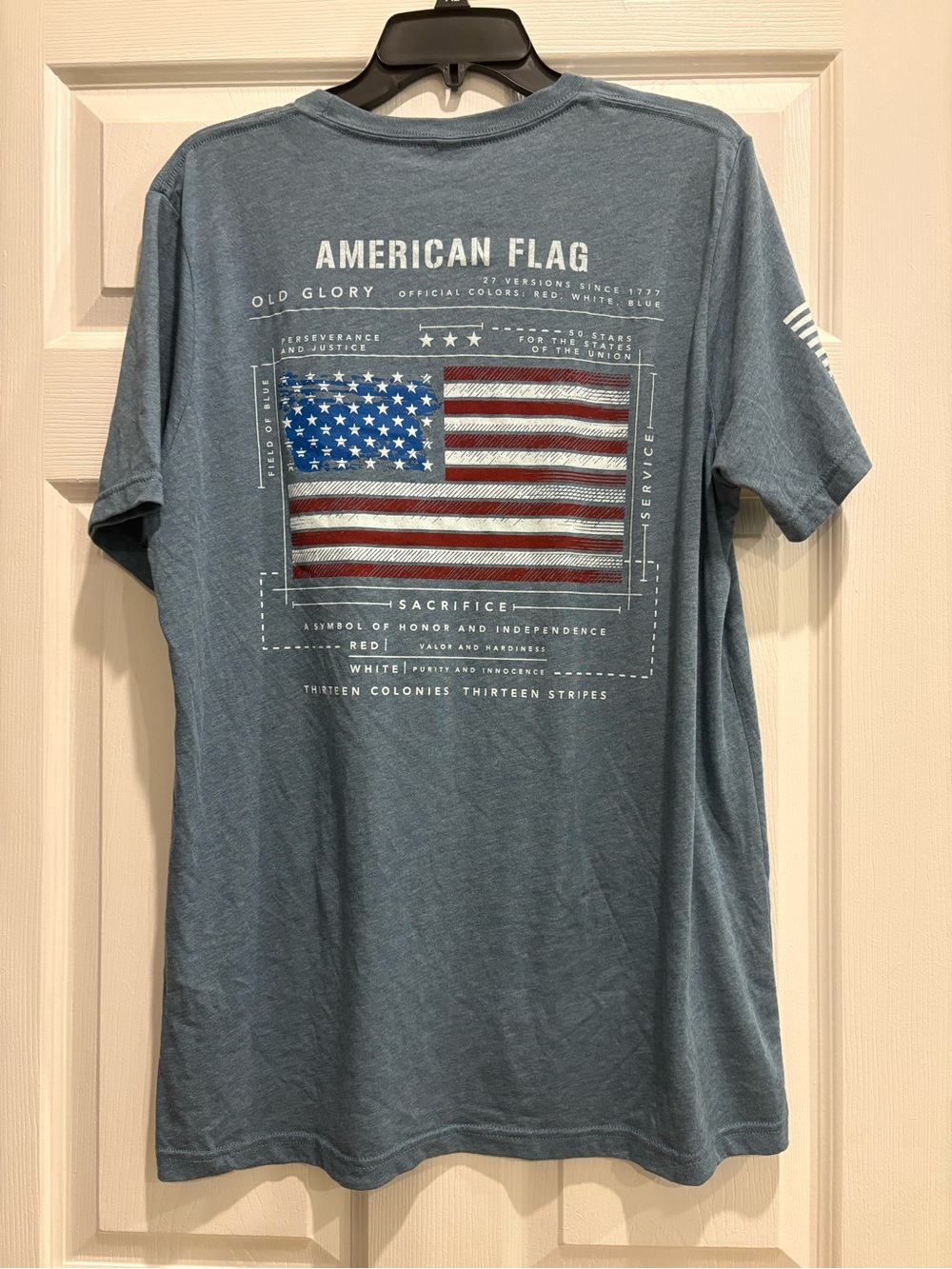 Nine Line Men's Short-Sleeve Graphic Tee - Light Blue American Flag Xl